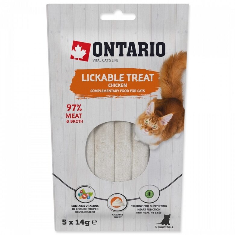 Cat treat Ontario Lickable Treats Chicken 5 x 14 g