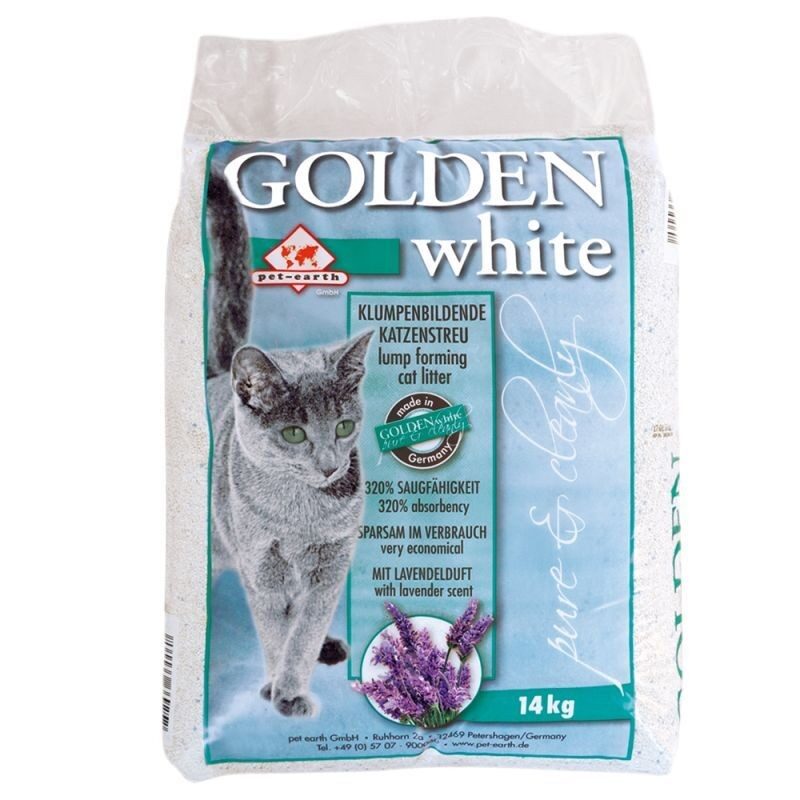 Kaķu smiltis Golden White Pure&Cleanly ar lavandu 14kg