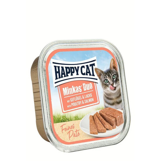 Happy Cat Minkas Duo Geflügel & Lachs Paté 100g
