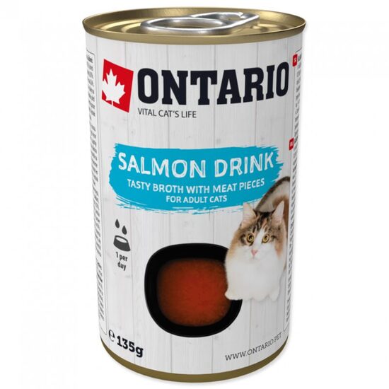Konservi zupa kaķiem Ontario Drink Adult Salmon 135g