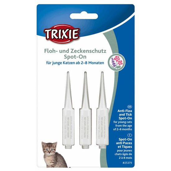 Bio pilieni pret parazītiem kaķēniem Trixie Spot On flea and tick protection for young cats 3 × 0.6 ml