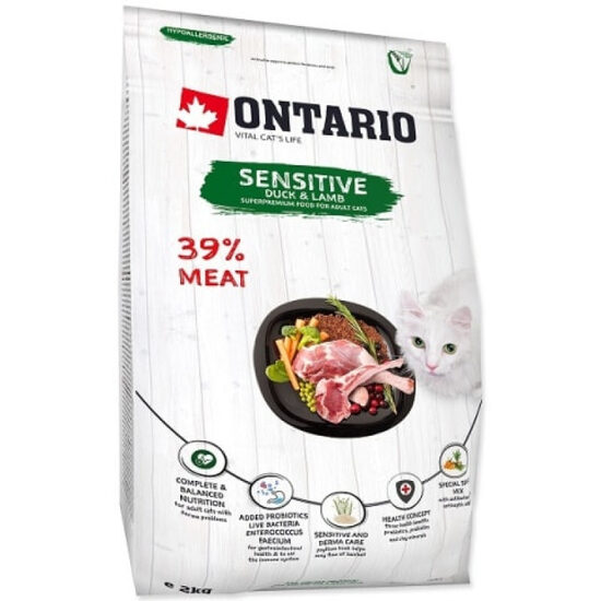 Sausā barība kaķiem Ontario Cat Sensitive Derma 2 kg