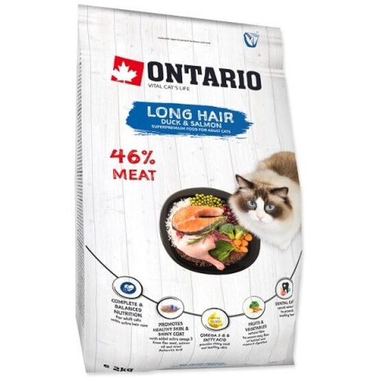 Sausā barība kaķiem Ontario Cat Longhair 2 kg