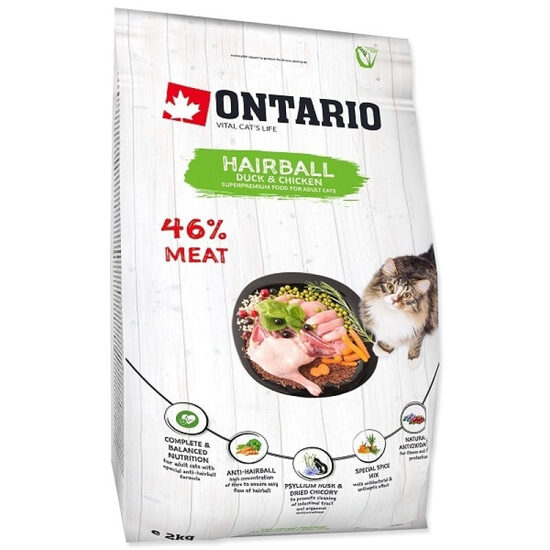 Sausā barība kaķiem Ontario Cat Hairball 2 kg