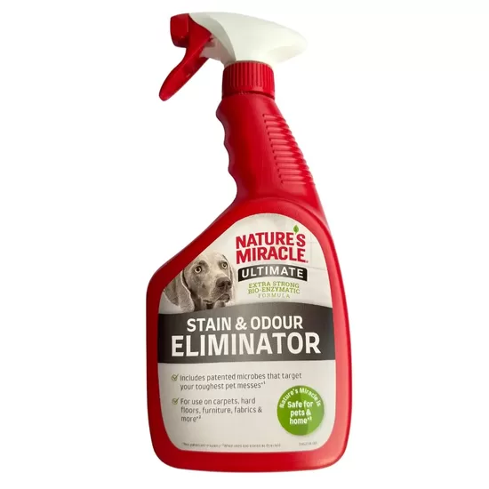Nature's Miracle with bio-enzymes for cleaning very dirty stains and odors left by dogs 946 ml