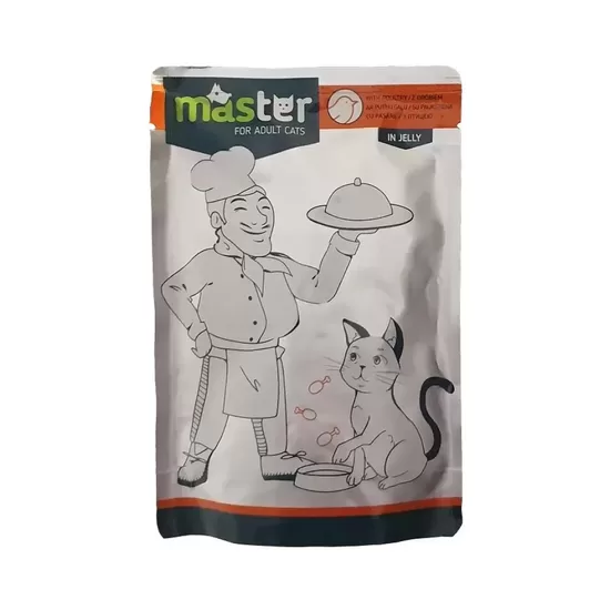 Master canned food for adult cats with poultry in jelly 80 g