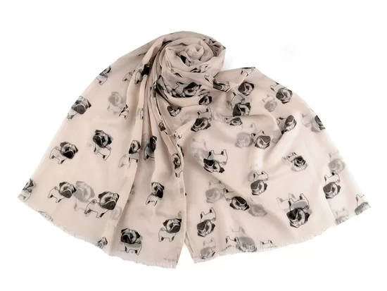 Scarf Dogs 75x180 cm pink