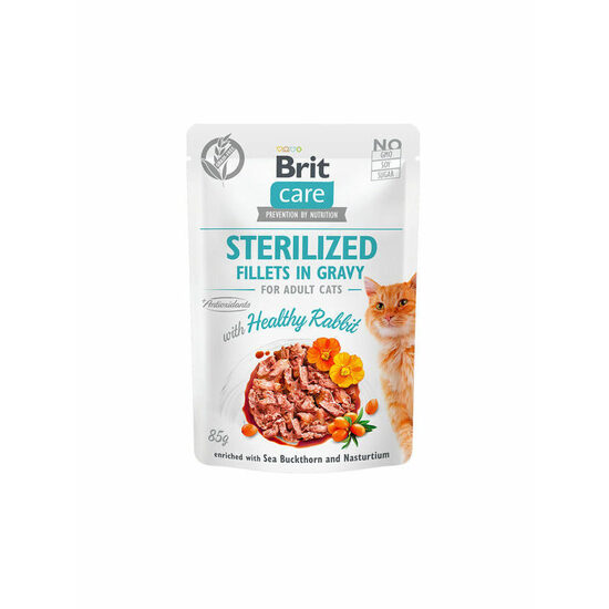 Brit Care Cat Sterilized Pouch Fillets in Gravy Healthy Rabbit 85 g