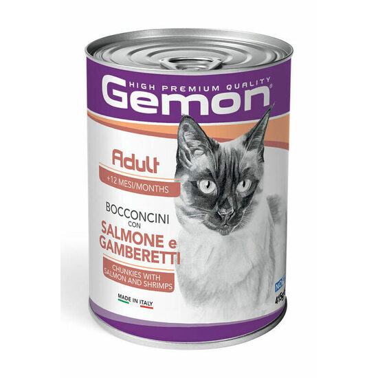 Cat wet food Gemon Cat Adult Chunkies with Salmon and Shrimps 415 g