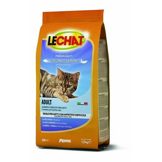 Sausā barība kaķiem LeChat Adult Kibbles with Tuna and Salmon 1,5 kg (uz vietas)