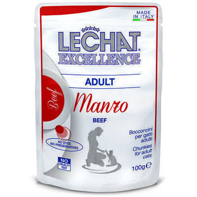 Wet cat food LeChat Excellence Pouch Adult Chunkies with Beef 100 g