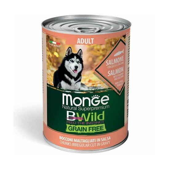 Monge Dog BWild Grain Free All Breeds Adult Chunkies in Gravy Salmon with Pumpkin and Zucchini 400 g