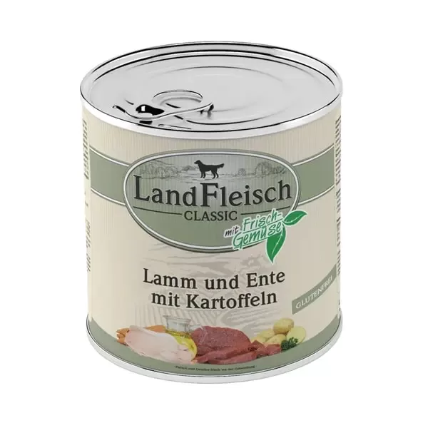 Konservi Landfleisch suņiem ar jēra gaļu+pīli+kartupeļiem 800 g