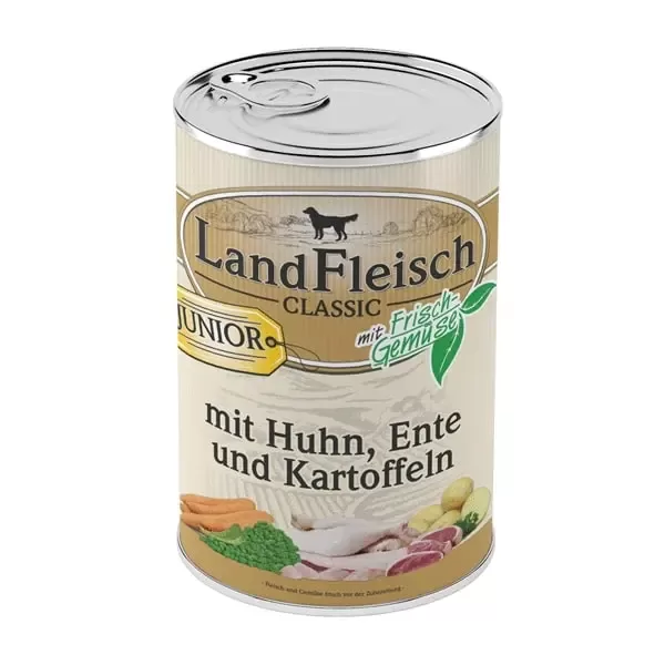 Konservi Landfleisch kucēniem ar mājputnu+pīli+kartupeļiem 400 g