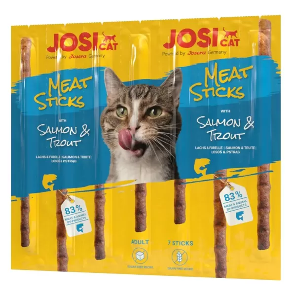 Josera JosiCat Meat Sticks Salmon&Trout 20x35 g kārumi kaķiem