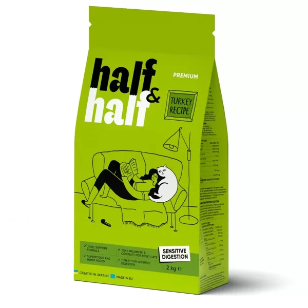 Half&Half dry cat food Sensitive 2 kg