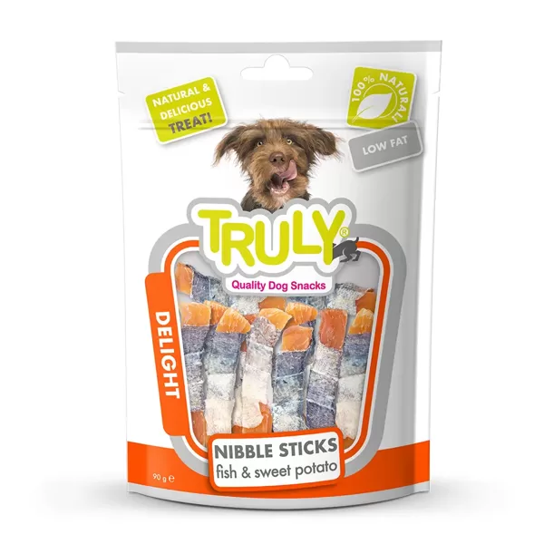 Truly Dogs Nibble Sticks Fish & Sweet potato 90 g suņu kārumi