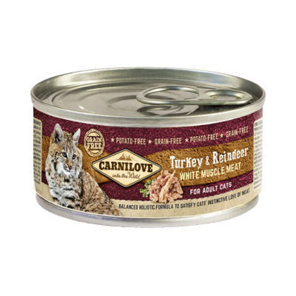 Carnilove Cat Turkey & Reindeer 100g mitrā barība kaķiem
