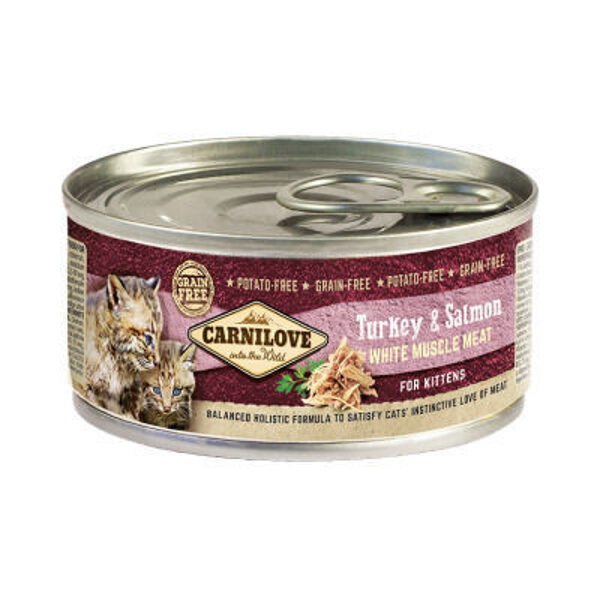 Carnilove Cat Turkey & Salmon for Kittens 100g mitrā barība kaķiem