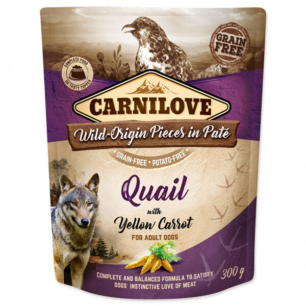 Carnilove Pate Quail with Yellow Carrot 300g mitrā barība suņiem