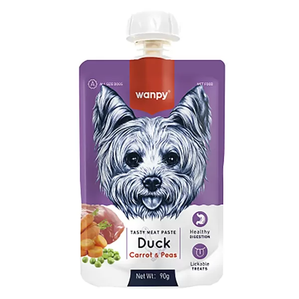 Pastēte suņiem Wanpy Dogs Tasty Meat Paste Duck, Carrot and Pea 90 g