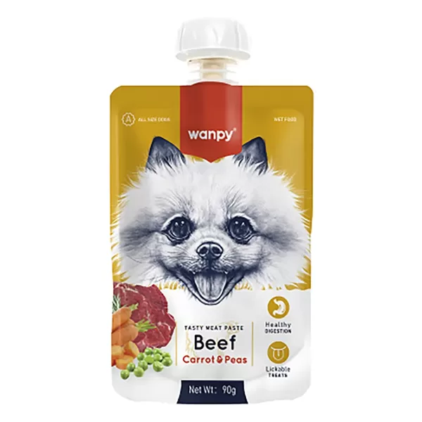 Pastēte suņiem Wanpy Dogs Tasty Meat Paste Beef, Carrot and Pea 90 g