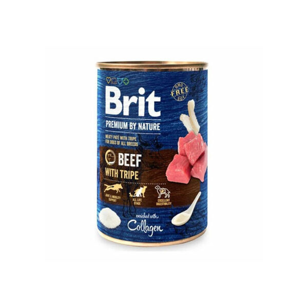 Brit Premium by Nature wet Beef with Tripes 400g mitrā barība suņiem