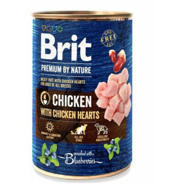 Brit Premium by Nature wet Chicken with Hearts 400g mitrā barība suņiem