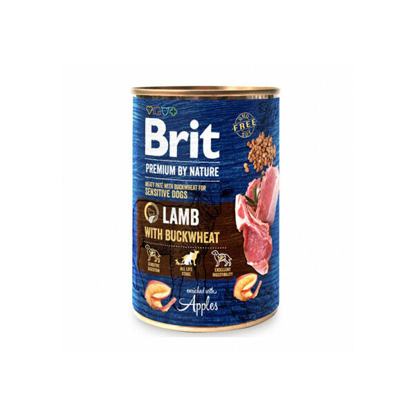 Brit Premium by Nature wet Lamb with Buckwheat 400g mitrā barība suņiem