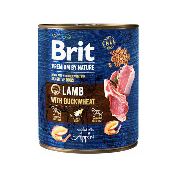 Brit Premium by Nature wet Lamb with Buckwheat 800g mitrā barība suņiem