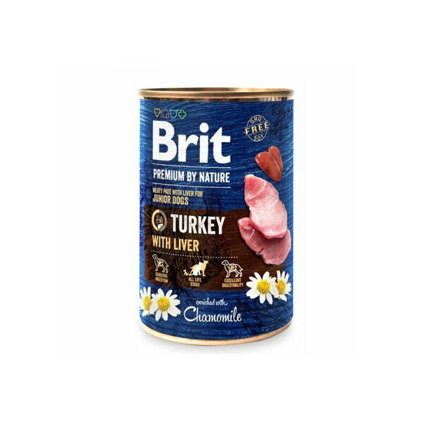 Brit Premium by Nature wet Turkey with Liver 400g mitrā barība suņiem