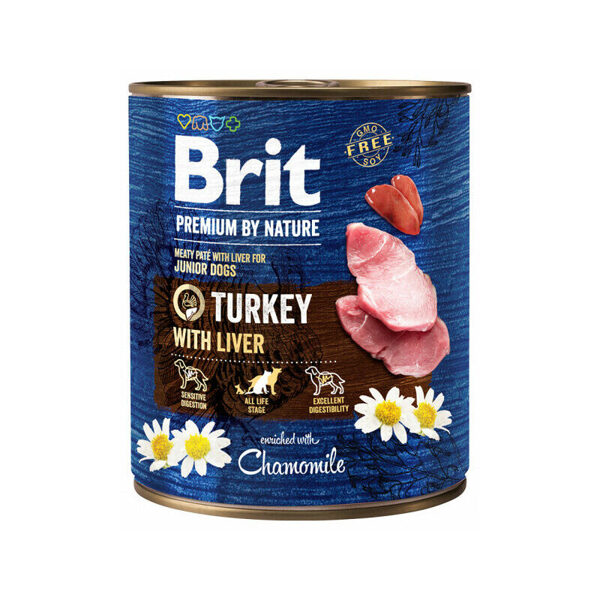Brit Premium by Nature wet Turkey with Liver 800g mitrā barība suņiem