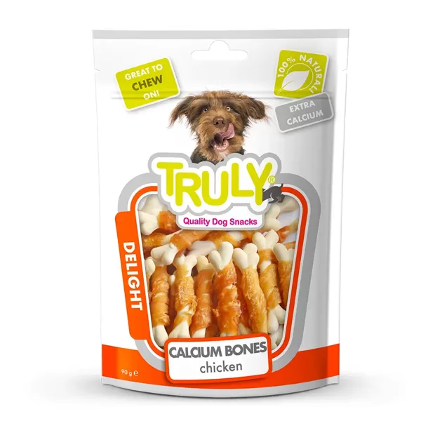 Truly Dogs Calcium Bones Chicken Twisted 90 g suņu kārumi