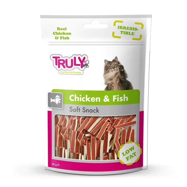 Truly Cats Chicken & Fish soft snack 50 g kārumi kaķiem