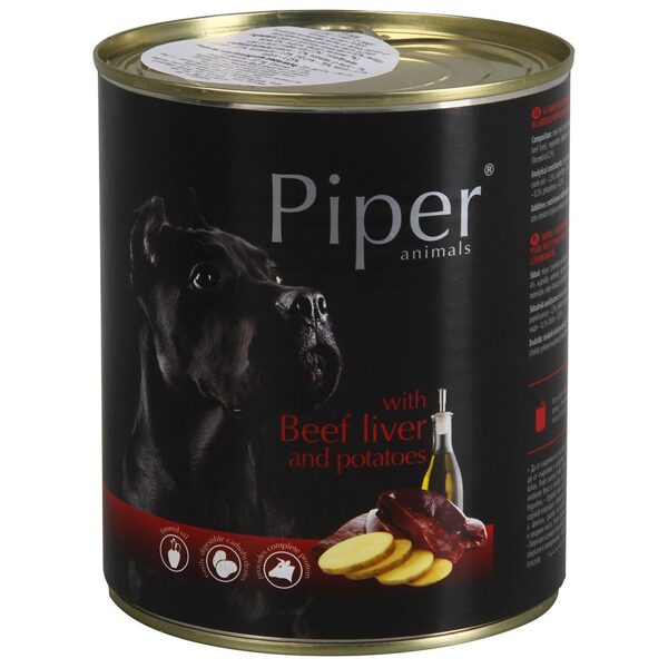 Konservi suņiem Piper liellopa aknas, kartupeļi 800g
