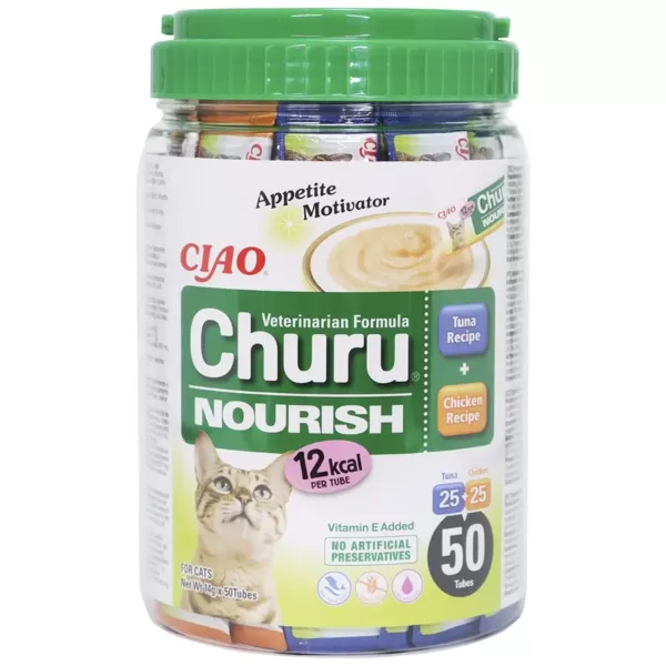 Kārumi kaķiem Inaba Churu Vet Nourish, vistas gaļa/tunzivis, 0.7 kg, 50 gab.
